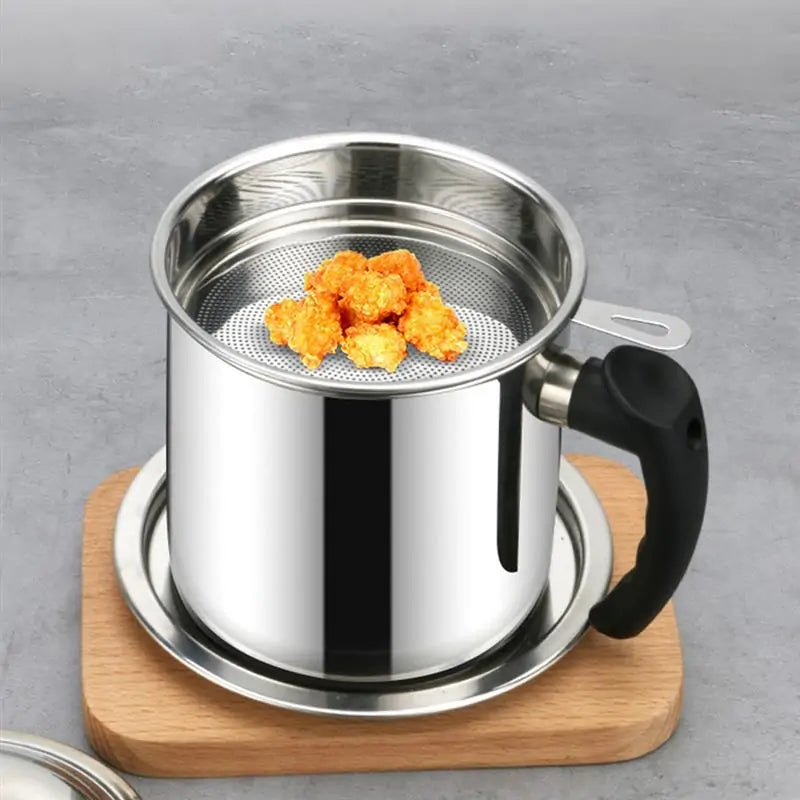 Stainless Steel Oil Strainer Pot With Filter